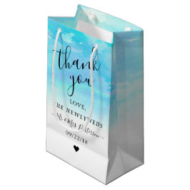 Ombre Waterverf Wedding Bedankt Gift Bag - Blauw Klein Cadeauzakje