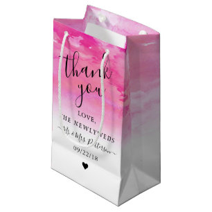 Ombre Waterverf Wedding Bedankt Gift Bag - Roze Klein Cadeauzakje