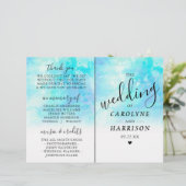 Ombre Waterverf Wedding Bi-voudig Programma's - Bl (Staand voorkant)