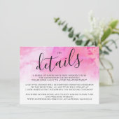 Ombre Waterverf Wedding Detail Kaart - Roze (Staand voorkant)