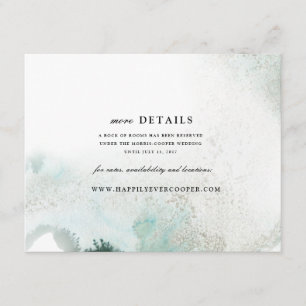 Ombre Waterverf Wedding Details Kaart   GREEN