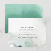 Ombre Waterverf Wedding Details Kaart | GREEN (Voorkant / Achterkant)