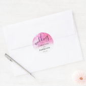Ombre Waterverf Wedding Favor Sticker - Roze (Envelop)