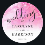Ombre Waterverf Wedding Favor Sticker - Roze<br><div class="desc">Viel in stijl met deze trendy bruiloft gunt stickers. Dit ontwerp is gemakkelijk te personaliseren met uw speciale gebeurtenisformulering en uw gasten zullen enthousiast zijn wanneer zij deze fantastische gunsten stickers ontvangen.</div>