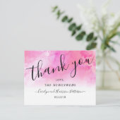 Ombre Waterverf Wedding Hartelijk dank Briefkaarte Aankondigingskaart (Staand voorkant)