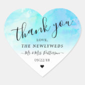 Ombre Waterverf Wedding Hartelijk dank Sticker - B (Voorkant)
