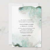 Ombre Waterverf Wedding Invitation Suite | GROENEN Kaart (Voorkant)