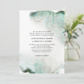 Ombre Waterverf Wedding Invitation Suite | GROENEN Kaart (Staand voorkant)