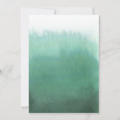 Ombre Waterverf Wedding Invitation Suite | GROENEN Kaart (Achterkant)