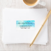 Ombre Waterverf Wedding Labels - blauw (Insitu)