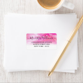 Ombre Waterverf Wedding Labels - Roze