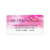 Ombre Waterverf Wedding Labels - Roze (Voorkant)