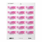 Ombre Waterverf Wedding Labels - Roze (Full Sheet)