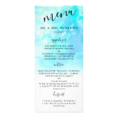 Ombre Waterverf Wedding Menu Kaarten - Blauw (Voorkant)