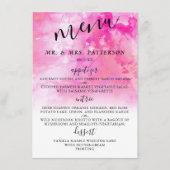 Ombre Waterverf Wedding Menu Kaarten - Roze (Voorkant)