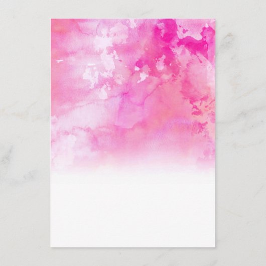 Ombre Waterverf Wedding Menu Kaarten - Roze (Achterkant)