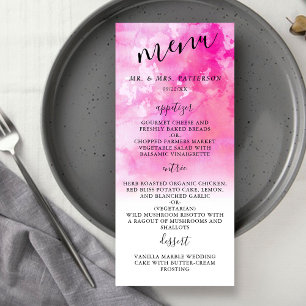 Ombre Waterverf Wedding Menu Kaarten - Roze