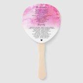Ombre Waterverf Wedding Programme Handbanden - Roz Handwaaier (Achterkant)