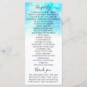 Ombre Waterverf Wedding Programme Kaarten - Blauw (Achterkant)