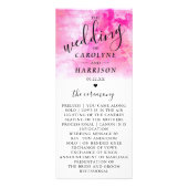 Ombre Waterverf Wedding Programme Kaarten - Roze Reclamekaart (Voorkant)