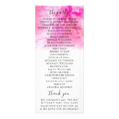 Ombre Waterverf Wedding Programme Kaarten - Roze Reclamekaart (Achterkant)