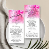 Ombre Waterverf Wedding Programme Kaarten - Roze Reclamekaart