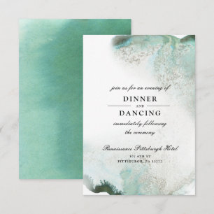 Ombre Waterverf Wedding Reception Card GROENEN Kaart