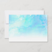 Ombre Waterverf Wedding RSVP Kaart - Blauw (Achterkant)