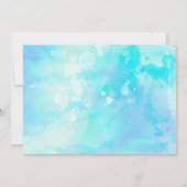 Ombre Waterverf Wedding Save the Date Kaart - Blue (Achterkant)