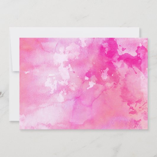 Ombre Waterverf Wedding Save the Date Kaart - Roze (Achterkant)