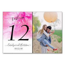 Ombre Waterverf Wedding Table Number Kaarten - Roz