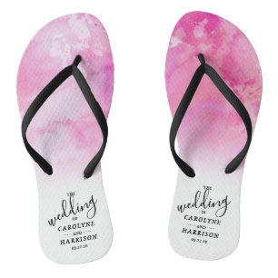 Ombre Waterverf Wedding Teenslippers - Roze