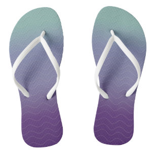 Ombré Waves - Blauwgroen en Paars Teenslippers