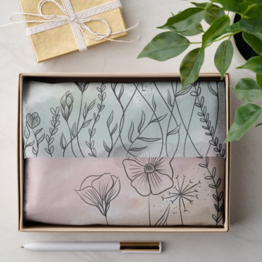 Ombre Wildbloemen Tissuepapier (Geschenk)