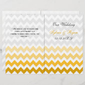 Ombre yellow Chevron vouded Wedding Programme (Voorkant / Achterkant)