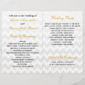 Ombre yellow Chevron vouded Wedding Programme (Achterkant)