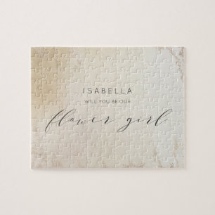 Ombre Yellow Gold Frosted Bloemenmeisje Voorstel Legpuzzel