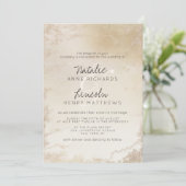 Ombre Yellow Gold Frosted Folie Waterverf Wedding Kaart (Staand voorkant)