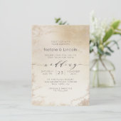 Ombre Yellow Gold Frosted Folie Waterverf Wedding Kaart (Staand voorkant)