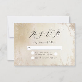 Ombre Yellow Gold Frosted Folie Waterverf Wedding RSVP Kaartje