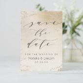 Ombre Yellow Gold Frosted Folie Waterverf Wedding Save The Date (Staand voorkant)