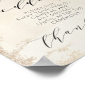 Ombre Yellow Gold Unplugged Wedding Table Sign Poster (Hoek)