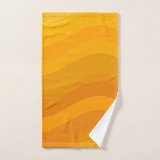 Ombre Yellow Gradient Wavy Lines Geometric Artwork Bad Handdoek (Handdoek)