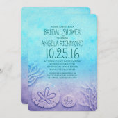 Ombre zand dollar strand bruids douche uitnodiging (Voorkant / Achterkant)