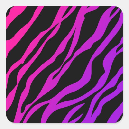 Ombre Zebra Print Vierkante Sticker (Voorkant)