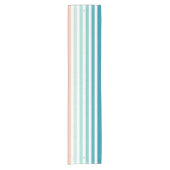 Ombre Zee Shore Stripe & Personalized Monogram Korte Tafelloper (Voorkant)