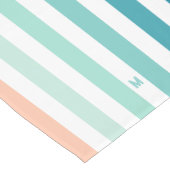 Ombre Zee Shore Stripe & Personalized Monogram Korte Tafelloper (Hoek)