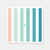 Ombre Zee Shore Stripe & Personalized Monogram Servet (Voorkant)