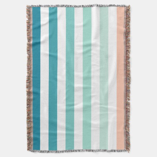 Ombre Zee Shore Stripe Zee Green & Pink Sand Deken (Voorkant Verticaal)