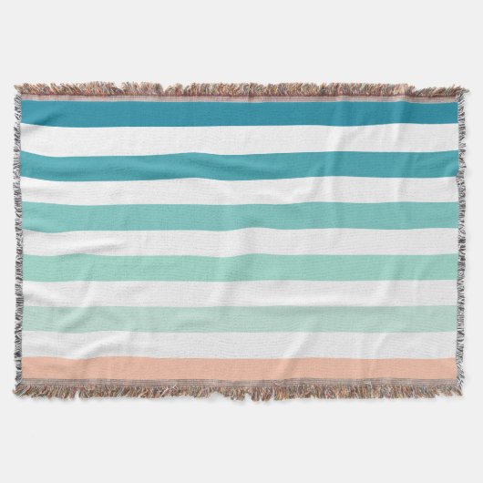 Ombre Zee Shore Stripe Zee Green & Pink Sand Deken (Voorkant)